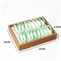 Wooden Jade Bangle Display Tray 18 Slots Showcase Holder Storage Organizer Stand for Jewelry - Horizontal Grid Storage Tray / 18 Slots / Walnut/Beige