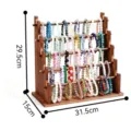 Espositore per bracciali in legno a 5 ripiani Organiser di gioielli per bangle ed elastici - Cilindro Completo a 5 Strati / Colore noce