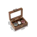Boîte de montre en bois à 3 fentes avec couvercle en verre, étui de rangement pour bijoux. - Style 3 Emplacements (Coussin Standard)