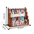 Multi-tier wooden bracelet display stand multi-layer bangle organizer holder retail shelf - 4-Layer Full Cylinder / Walnut