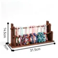 Wooden double-tier bracelet display stand, multi-functional jewelry organizer rack for bracelets. - 2-Layer Full Cylinder / Walnut