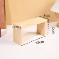 Étagère de rangement de bureau en bois massif, support étagé minimaliste pour figurines. - Style Pont Grand / 25 Cm De Long / Couleur bois naturel