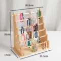 Multi-tier wooden bracelet display stand, perfect for organizing bangles, hair ties, and jewelry. - 6-Layer Full Cylinder / Natural Wood Color