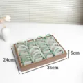 Walnut wood bangle display tray, 40 slots jewelry storage box for jade bracelets. - Walnut Color 40 Slots Grid Gray Lining