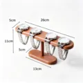 Présentoir à montres en bois finition noyer, support en T pour rangement de bureau. - Petit Support Ovale à un Niveau / Noyer