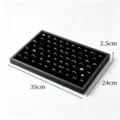 Black velvet ring display tray with 35x24x2.5cm size for jewelry store organization. - Carbon Fiber Pattern Black Tray