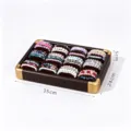 Wooden jewelry display tray with velvet pillows and gold corners for bracelets and rings. - Golden Corner 12-Slot Display Tray / Coffee