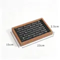 Vassoio espositore per gioielli in noce nero, organizer per anelli e bracciali. - Colore Noce Piccola Vassoio in Pelle Nera
