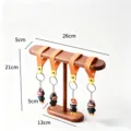Support de présentation de bureau en bois couleur noyer organiseur de bijoux - Grand Support Ovale à un Niveau / Noyer