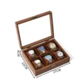 Boîte de rangement pour montres en bois de noyer avec 6 emplacements et coussins en velours. - Style FW 6 Emplacements (Coussin Mou)