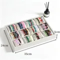 Plateau de présentation de bijoux en velours gris avec coussins pour bracelets et montres. - Velours Gris 12 Compartiments Plateau Coussin / Gris Fleur de Glace