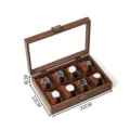 Boîte à montres en bois élégante avec 8 emplacements, couvercle en verre et coussinets. - Style FW 8 Emplacements (Coussin Mou)