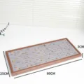 Nussholz Ringpräsentations-Tablett mit grauem Samt 60x25x3cm für Schmuckausstellung und Messen - 180 Plätze Ringtablett Dunkelgrau (RY180) / Walnussfarbe