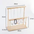 Support de présentation de bijoux en bois, étagère organisateur bracelet et collier double. - Présentoir à 10 Crochets à Double Couche