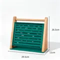 Holz Samt Ringhalter Display Ständer Schmuck Organizer für Schaufenster 29.5x11cm - Walnuss Schräger Ringständer Grün