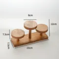Wooden tiered jewelry display stand walnut finish 3 tier round platform organizer holder shelf - Style C Walnut Color 3 Round Discs