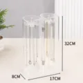 Clear acrylic double cylinder necklace display stand organizer with rotating hooks for jewelry storage - Acrylic Oval Double-Open Necklace Box
