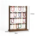 Houten armband display standaard walnoot 4-laags sieradenrek met haken voor kralen. - 4 niveaus met 24 haken / Walnoot