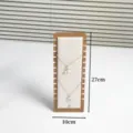 Walnut wood vertical necklace display stand 12 slots jewelry organizer prop for retail. - Walnut Base Beige Velvet Style / Beige