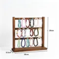 Walnootkleurige houten sieradenstandaard met haken, 4-laags armbandenorganizer voor winkels. - 3 Lagen 18 Haken / Walnoot