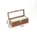 Walnut wooden bangle display box with clear lid and lock, perfect for jewelry storage. - 10 Slots Beige Lining Style / Walnut