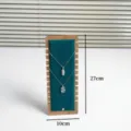 Wooden vertical necklace display stand with green velvet and 12 slots for jewelry storage. - Walnut Base Green Velvet Style / Green