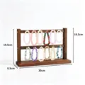 Notenhouten sieraden display stand met haken, meerlaagse armbandenhouder voor winkel of thuis. - Twee Lagen 12 Haken / Walnoot