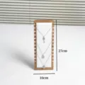 Vertical wooden necklace display stand jewelry organizer for retail shop and home storage use. - Walnut Base White Leather Style / White Leather