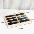 Hölzerner Sonnenbrillen-Aufbewahrungskasten, 8-Fächer Brillen Display Box mit Maßen. - 8 Gitter (Massivholz)