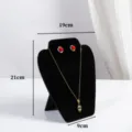 Schwarzer Samt Halsketten Display Ständer Schmuck Büste Halter mit exakter Größe 19x21x9cm - Kleiner Apfel Schwarzer Samt
