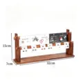 Espositore per orecchini in legno a due livelli, ideale per orecchini a perno e carte. - Color Noce 2 Livelli Barra Orizzontale