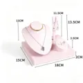 Pink leather jewelry display stand set for necklaces rings and earrings presentation. - Pink Brushed Leather Display Stand / Pink
