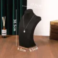 Schwarzer Samt Halsketten Display Ständer Büste für Schmuck Präsentation und Fotografie. - H-Typ Höhe 29cm Schwarzer Samt