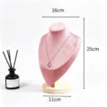 Rosa Samt Halskette Display Ständer Schmuck Büste Halter für Laden und Schaufenster Deko. - Büstenmodell Stil / M