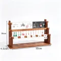 Wooden tiered earring display rack with cards, perfect for jewelry storage and retail organization. - Walnut Color 3-Tier Horizontal Bar