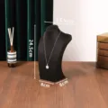 Schwarzer Samt Halskette Display Büste Ständer Halter für Schmuck Vitrine Verkauf - H-Typ 25cm Schwarzer Samt