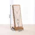 Hölzerner Halskettenständer 12 Schlitze 27x10cm Schmuckhalter Organizer für Schaufenster - Bambus 12-Slot Stil / Beige