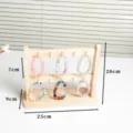 Wooden jewelry display stand with hooks, multi-layer bracelet and keychain holder. - Natural Wood (10 Hooks) Display Stand