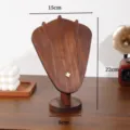 Hölzerner Halskette Display Ständer Nussbaum Farbe Horn Form Schmuck Halter. - Kleiner Walnuss-Stil