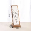 Hölzerner Halsketten-Präsentständer 27cm mit beige Samtpanel für Schmuckorganisation. - Bambus 12-Slot Stil / Weiß