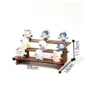 Espositore in legno a 3 livelli noce per action figures, scaffale a gradini per blind box. - Scaffale a 3 Livelli / Colore noce