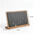 Holz Halskette Display Ständer Nussbaum Schmuckhalter mit schwarzem PU Leder 40cm - Walnuss Extra Groß Stil / Schwarz