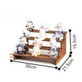 Espositore a 4 livelli in legno, scaffale organizer color noce per action figure e scatole cieche. - Scaffale a 4 Livelli / Colore noce
