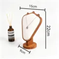 Hölzerner Halsketten Display Ständer Ziegenhorn Schmuckhalter Vitrine Präsentationsständer - Walnuss Ziegenhorn Halskettenregal (Weißes Leder)