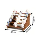 Espositore in legno a 4 livelli per action figure blind box, mensola a scala color noce. - Scaffale a 5 Livelli / Colore noce