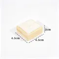 Bamboo ring display stand, mini wooden jewelry holder with fabric slot for retail show. - Bamboo Square Ring Holder / 4.5cmx4.5cmx2cm / Beige