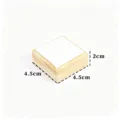 Wooden ring display tray with white cushion, square bamboo jewelry stand 4.5x4.5x2cm for retail - Bamboo Square Ring Holder / 4.5cmx4.5cmx2cm / White