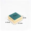 Wooden ring display stand with green velvet cushion, 4.5x4.5x2cm square jewelry tray. - Bamboo Square Ring Holder / 4.5cmx4.5cmx2cm / Green