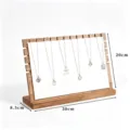 Nussbaum Schmuckdisplay für Halsketten und Armbänder, Massivholz Ständer 30x8.5x20cm - Walnuss Groß Stil / Weiß