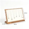 Hölzernes Schmuck Display Ständer Halskette Halter Kiefer Holz Organizer 30x8.5x20cm - Walnuss Groß Stil / Beige